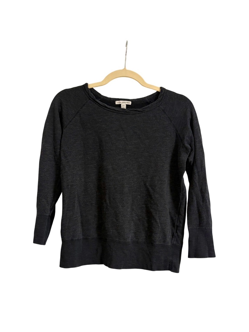 James Perse Black Lightweight Crew Neck Sweatshirt